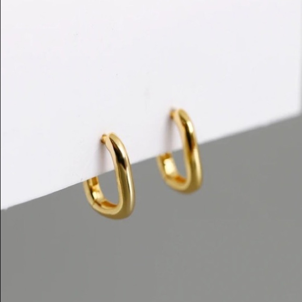 💎 BOGO‼️Minimalist S925 rectangle hoops simple basic earrings - Picture 14 of 15